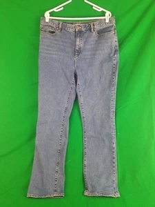 Lands End Womens Straight Leg Jeans Classic Fit Cotton Mid Rise Blue Size 16 - Picture 1 of 10