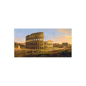 Stampa su Tela su Carta Poster o Quadro Gaspar Van Wittel Veduta del Colosseo - Picture 1 of 2