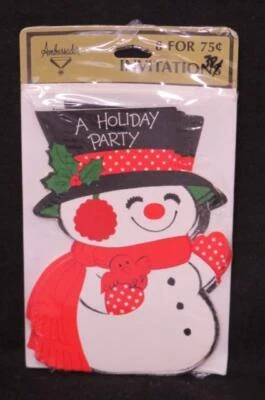 Vintage Ambassador Boneco de Neve Pássaro (8) CARTÕES Diecut Convites Festa Marca RARO - Imagem 1 de 2