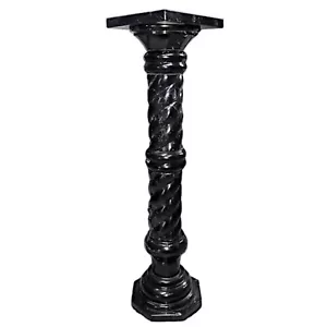 Column Classic IN Marble Black Marquinia With Shank Twist Italian Column H100cm - Picture 1 of 2