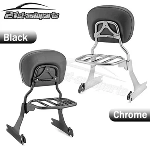 Sissy Bar Backrest Pad Rack para 10-17 Harley Dyna Fat Bob FXDF Wide Glide FXDWG - Imagen 1 de 9