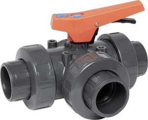 Steinbach PVC 3-Wege-Kugelhahn PN 10 D 50 DN 40 Poolpumpen & Sandfilteranlagen - Bild 1 von 1