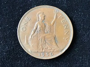V Rare 1950 British King George VI 1 One Penny Great Britain Coin Key Date UK - Picture 1 of 2