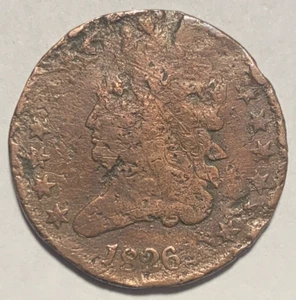 1826 Half Cent ~ Classic Head ~ 1/2 Penny/Cent ~ Copper U.S. Coin ~ 1H2914 - Picture 1 of 2
