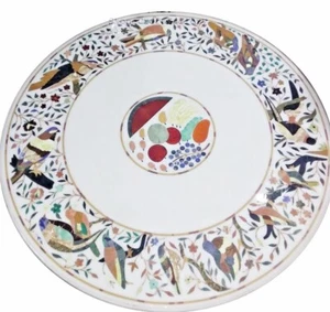 Mesa de centro de mármol arte piedra con incrustación semipreciosa - Decoración de sala de estar de lujo superior - Imagen 1 de 8