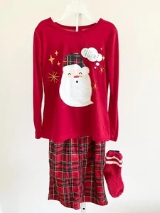 Max and Olivia Little Girls Red Holiday Pajamas With Socks 3 Pc Set Size S 6/6X - Picture 1 of 8
