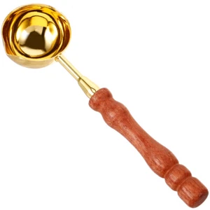 Sealing Wax Melting Spoon Vintage Portable Wax Spoon with Wooden Handle - Picture 1 of 12