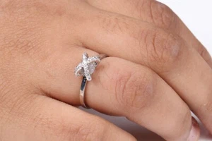 1,20 kt grauer Rohdiamantring, roher rustikaler Diamantring Käfigdiamantring - Bild 1 von 8