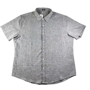 Coofandy Men’s Short Sleeve Button Up Shirt XL Gray Linen Blend Casual Summer - Picture 1 of 10