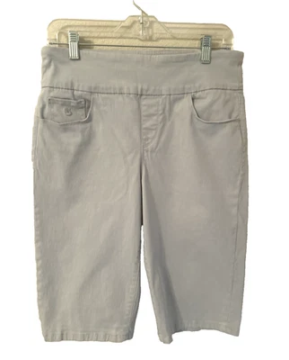 Pantalones Cortos de Jean Gloria Vanderbilt Talla 6 Amanda Adelgazantes Bermudas Gris Claro Foto 1 de 3