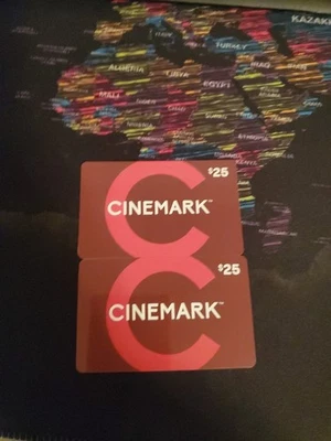 2 $25 Cinemark Giftcards - Image 1 of 2