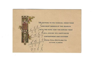 Biglietto di Natale anni '30 COCA COLA Bottling Co. - Dothan Alabama - Foto 1 di 2