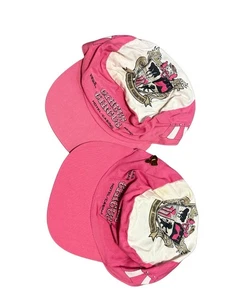 Vintage Circus Circus Casino Hats Set of 2 Pink Cotton Adjustable Caps w/ Pin - Picture 1 of 12