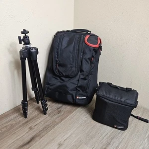 Manfrotto 732YB, 482K Tripod With Head Ball and Carrying Bag Black and Red - Picture 1 of 17