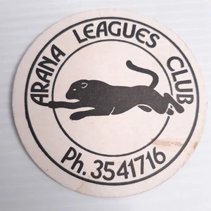 Vintage Drinks Coaster Arana Leagues Club Keperra QLD Drink Beer Bar Round - Picture 1 of 4