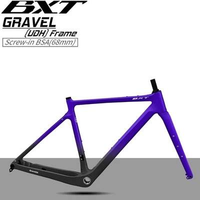 BXT Gravel Carbon Fiber Bike Fahrradrahmen Road Bicycle Disc Brake 700*45C Frame - Bild 1 von 4