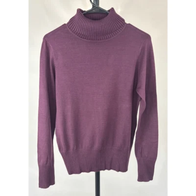 Preston & York Maroon Petite Silk Turtle Neck Sweater Size PS - Image 1 of 3