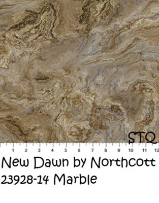 New Dawn Quilt fabric Cotton Northcott BTY Brown Marble 23928-14 - Image 1 of 4