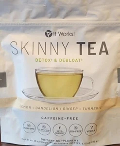 It Works Skinny Tea Detox & Debloat Dietary Supplement New Sealed Bag 15 Packets - Picture 1 of 3
