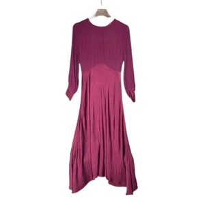 Ghost London Damen Größe Small Viskose Satin Krepp Midi Länge Kleid Maulbeere - Bild 1 von 9