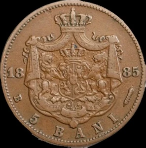 1885  Romania 5 Bani . Key-Date! - Picture 1 of 2