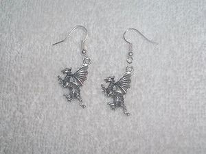 Flying Dragon Wings Pair of Earrings Jewelry Piercing Fashion Handmade - Picture 1 of 1