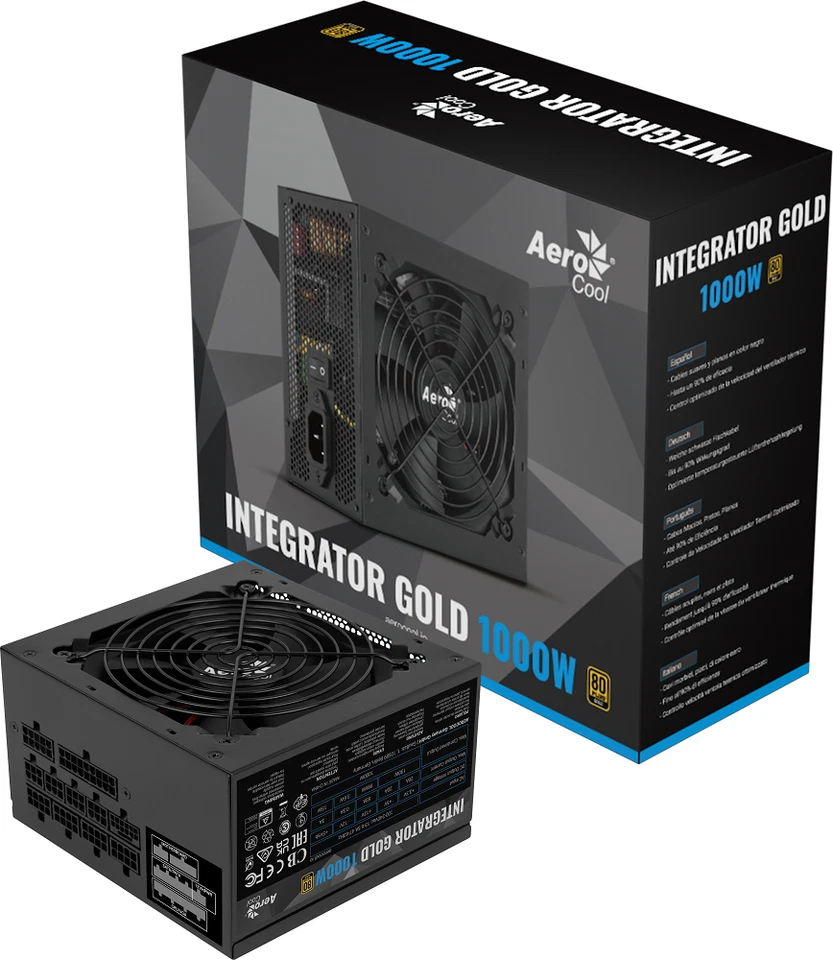 Aerocool Integrator Gold 1000W 80 Plus Gold Modular Power Supply - Image 1 of 4