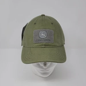 John Deere Men's Tactical Patch Ranch Hat Olive Green Cap Gray Logo Strapback - Picture 1 of 8