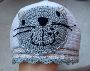 Funny children's white cotton hat, Cat 😺 - Picture 1 of 4