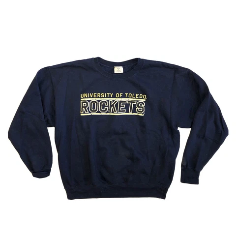 Vintage University Of Toledo Rockets Blue Sweatshirt The Game XL 50-50 Made USA Cover