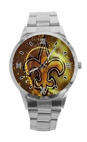 New Orleans Saints Adult Personalized Stainless Steel Leisure Unisex Watch Cover