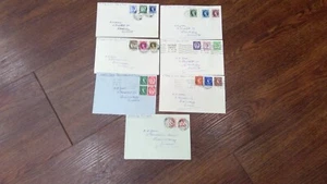 FDC 1952  FULL SET TUDOR 1/2d TILL 1/6d ON 6 FDC COVERS  + 1959  41/2d  cat £150 - Picture 1 of 6