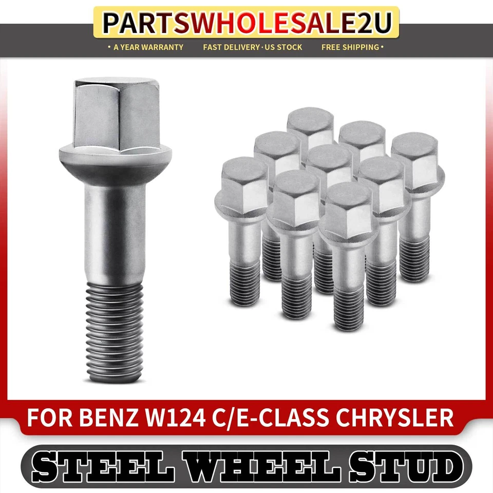 10 piezas de perno de rueda M12x 1,5 para Chrysler Crossfire Mercedes-Benz 300D 300E 300SD Foto 1 de 4