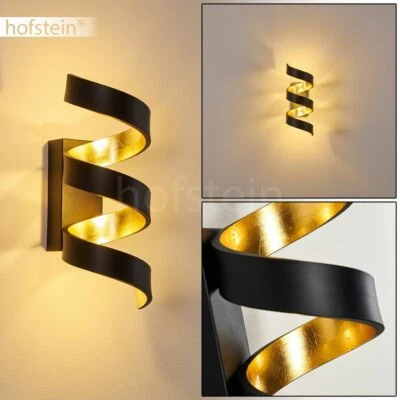 HOFSTEIN LED Wand Lampen Wohn Schlaf Zimmer Raum Beleuchtung Flur Leuchten Schwarz/Gold