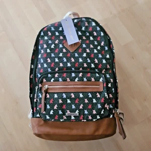 MADDEN GIRL Puppy Dog Backpack Black Brown Dog Print Inner & Outer Pockets NWT - Picture 1 of 8