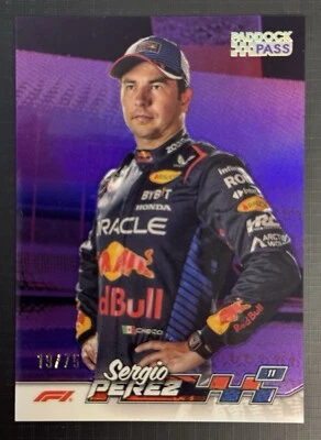 Sergio Perez 2024 Topps Paddock Pass Formula 1 Chrome /75 Purple Refractor 52 F1 - Image 1 of 3