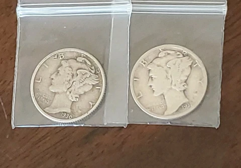 Semi Key 1930 P 1931 P Mercury Dimes 2 Great Coins Cover