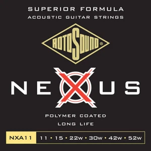 Luz acústica de bronce de fósforo recubierto transparente Rotosound Nexus 11-52 NXA11 - Imagen 1 de 1
