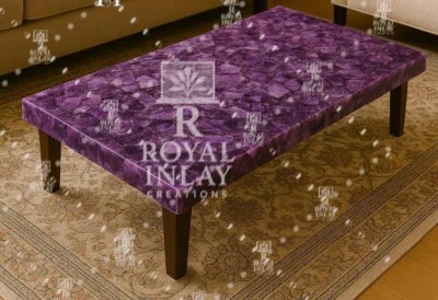 Amethyst Crystal Coffee Table – Luxurious Purple Stone Centerpiece for Interiors - Image 1 of 4