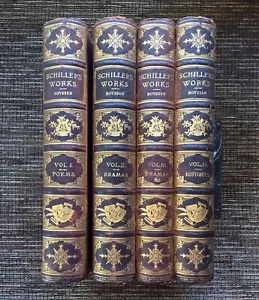 RARE VINTAGE 1883 4-Volume The Works of Schiller w/ Biographical Introduction - Picture 1 of 12