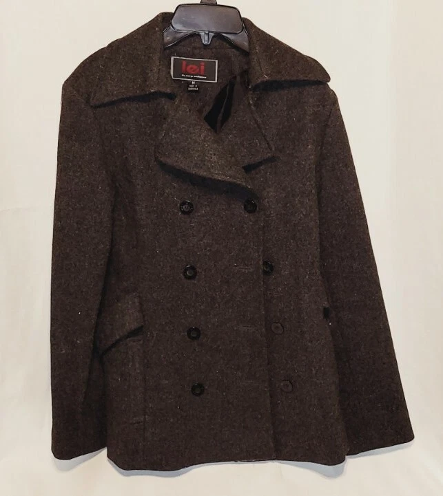  Chaqueta Abrigo Mujer Doble Pecho Guisante Gris Talla Mediana LEI WOOL  Foto 1 de 4