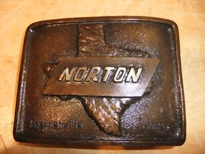 RARE NORTON BIKE TEXAS STEPHENVILLE LIMITED ED HOKA HEY FOUNDRY BELT BUCKLE MINT - Picture 1 of 3