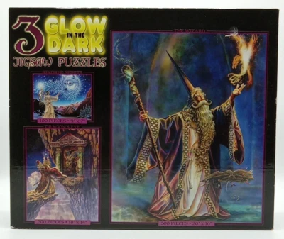 3 Rompecabezas Brillan en la Oscuridad Lobo Dragón Mago Ceaco 2003 Completo 3562-1 Foto 1 de 4