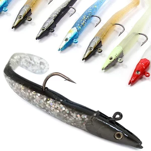 Jig Head Soft Plastic Fishing Lures with Hook Sinking Swimbaits for Saltwater an - Picture 1 of 8