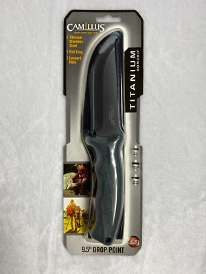 Camillus Titanium Bond Stainless Steel Full Tang 9.5" Drop Point Camping Knife  - Image 1 of 2