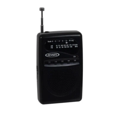  MR-80 Jensen AM/FM Portable Pocket Radio With Included Belt Clip Black - Image 1 of 3