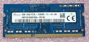 4 GB 1Rx8 DDR3 RAM PC3L-12800S-11-13-B4 SK Hynix memoria notebook - Foto 1 di 1