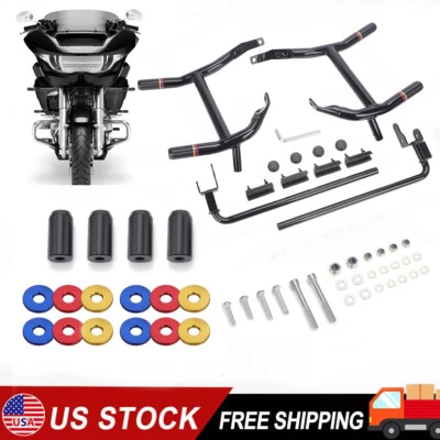 Rear Saddlebag Guards & Support Brackets For Harley Street Road Glide Road King Foto 1 de 4