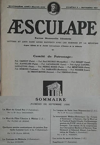 Aesculape n°9- 1924 : L'Art et la Médecine (Voir Sommaire Photo) - Picture 1 of 3