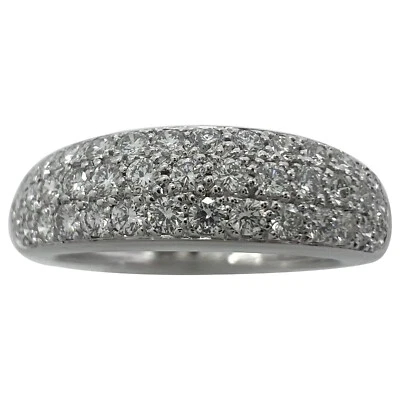 Anillo Cúpula Banda Oro Blanco 18k Pavé Diamantes Van Cleef & Arpels Raro De Colección Foto 1 de 4